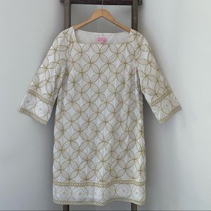 Lily Pulitzer gold tunic dress | size 14